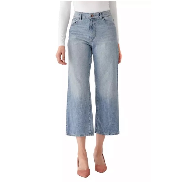 DL1961 Denim - DL1961 x Marianna Hewitt Hepburn High Waist Crop Wide Leg Jeans